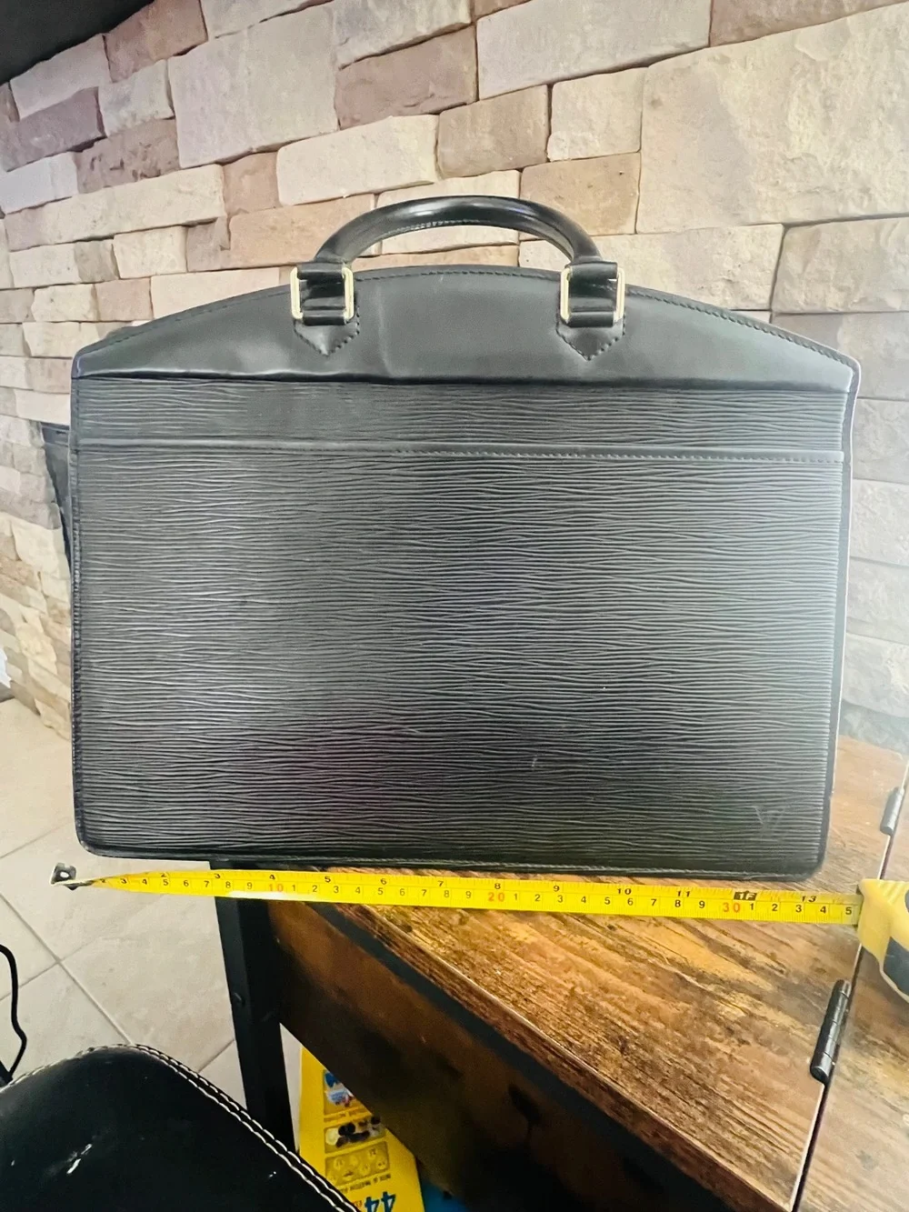Vintage Louis Vuitton Epi Noir Porte DocVoyage Briefcase MadeFrance with Dusty